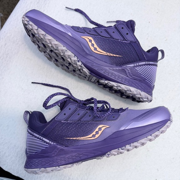 Saucony Mad River TR Womens Trail Running Shoes Purple Orange S10521-37 Size 9